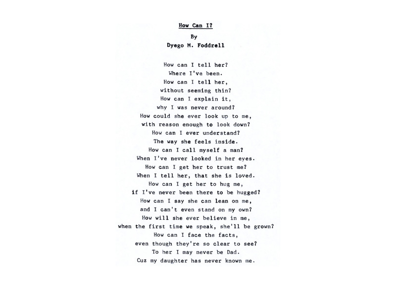 A typewritten poem that reads: 